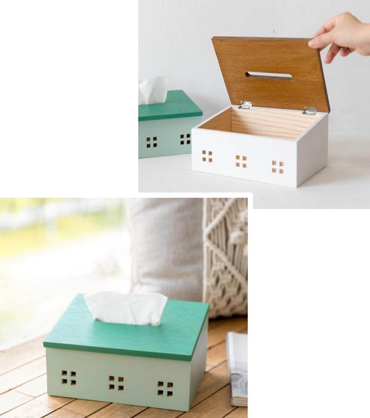 BowLift | Wooden Nordic House Tissue Box