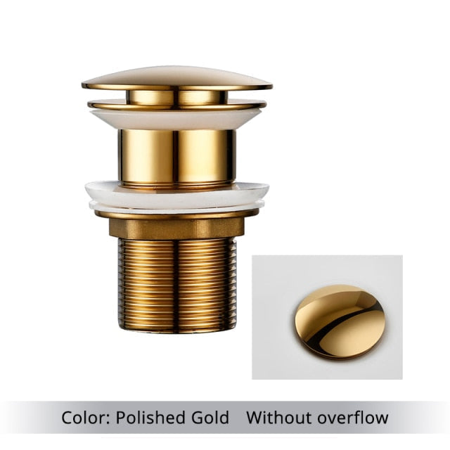 BowLift | Polished Brass Bathroom Sink Drains