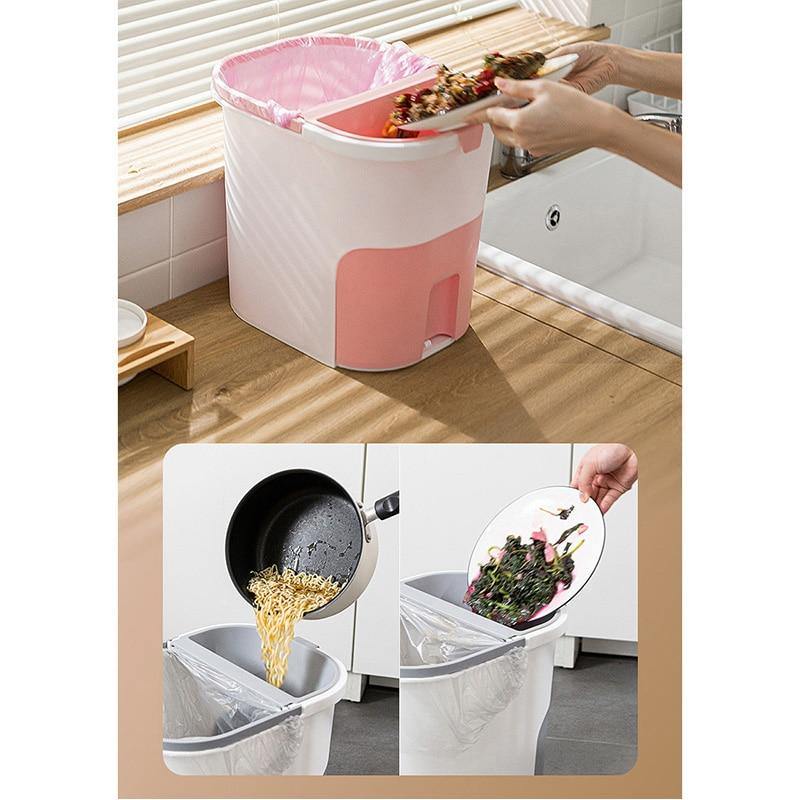 BowLift | Wet-Dry Double Separator Kitchen Trash Bin