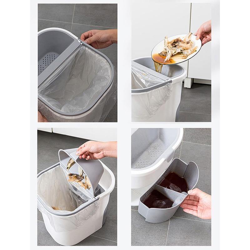 BowLift | Wet-Dry Double Separator Kitchen Trash Bin
