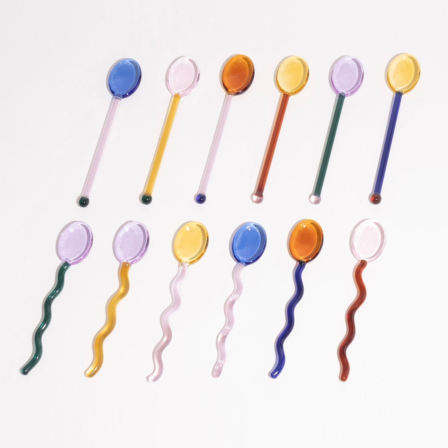 BowLift | Fun Wavy Glass Dessert Spoons