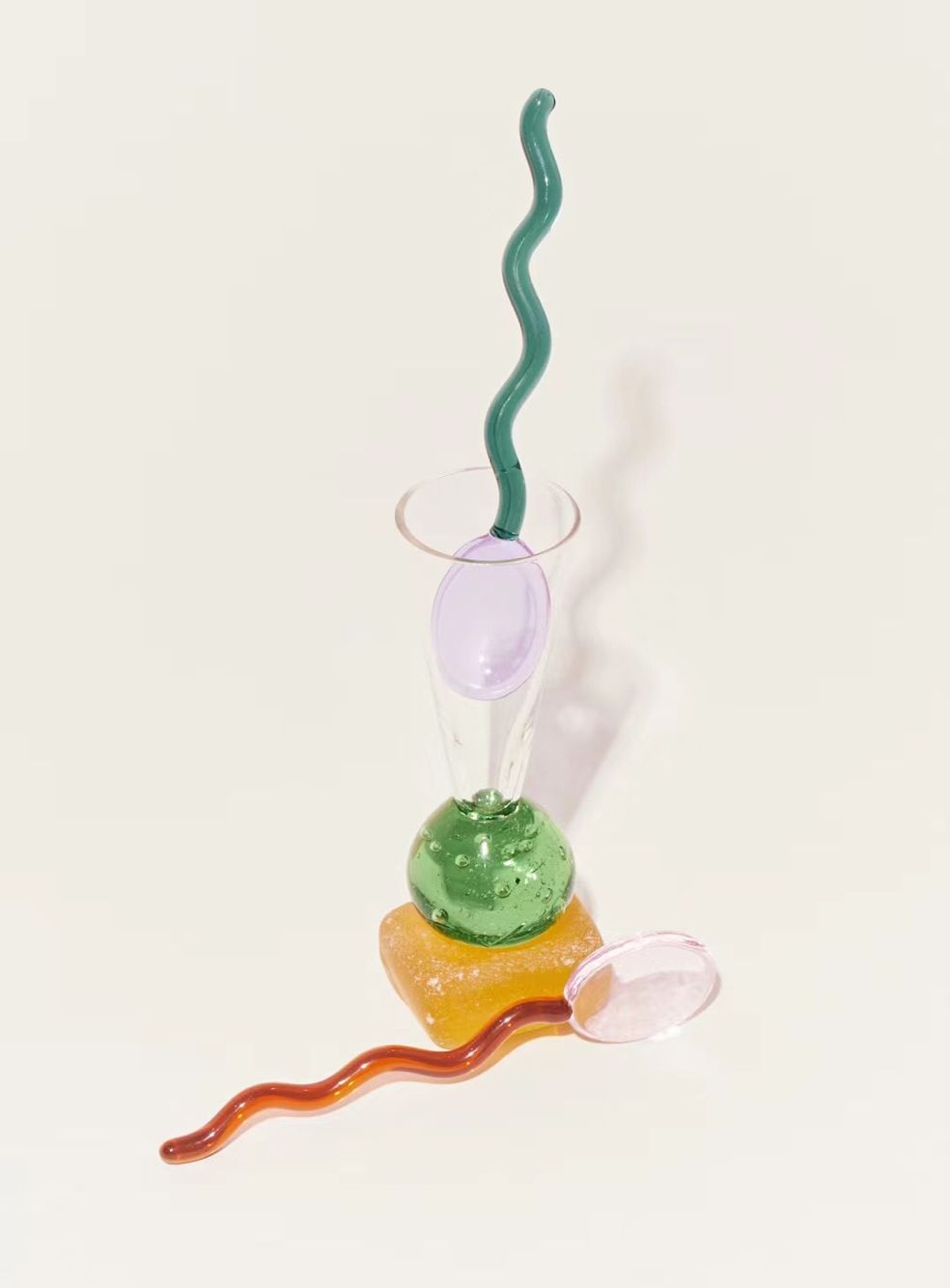 BowLift | Fun Wavy Glass Dessert Spoons