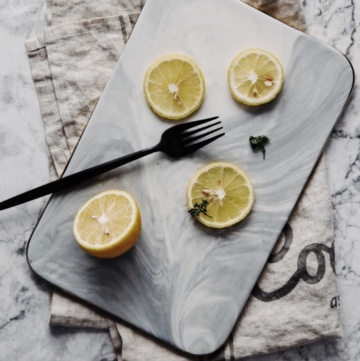 BowLift | Elegant White Marble Ceramic Cutting Board