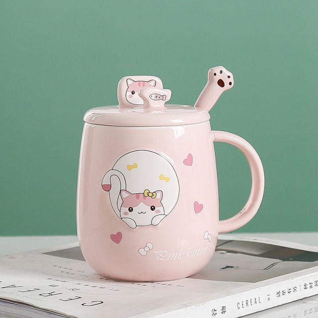 BowLift | Cute Cartoon Kitty Mug Set