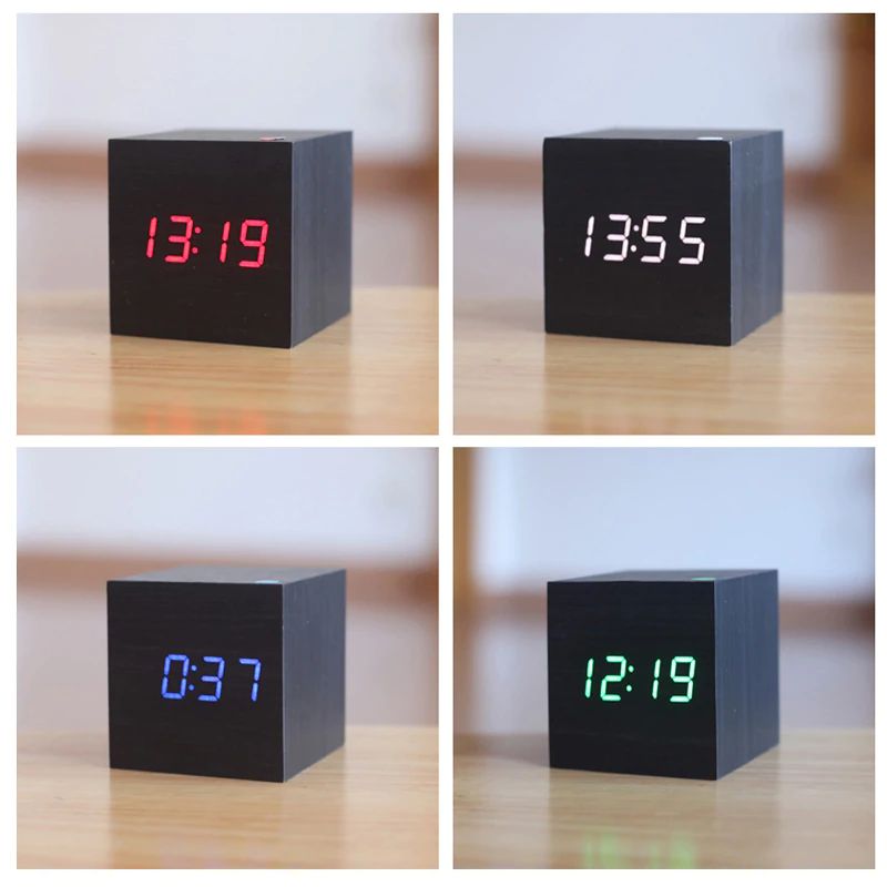 BowLift | Digital Clock Cube in Modern Wood Design