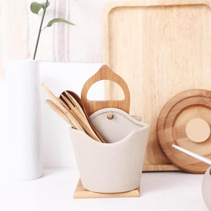 BowLift | 2pcs Japan Style Ceramic Silverware Container