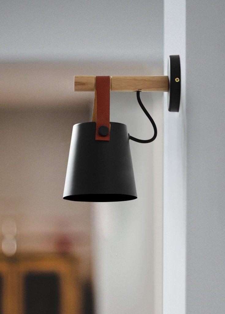 BowLift | Wood Nordic Hanging Wall Lamp