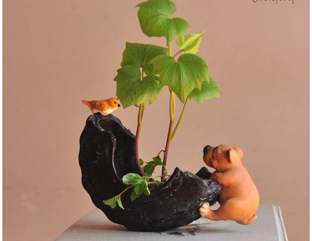 BowLift | Cute Dog FlowerPot decoration