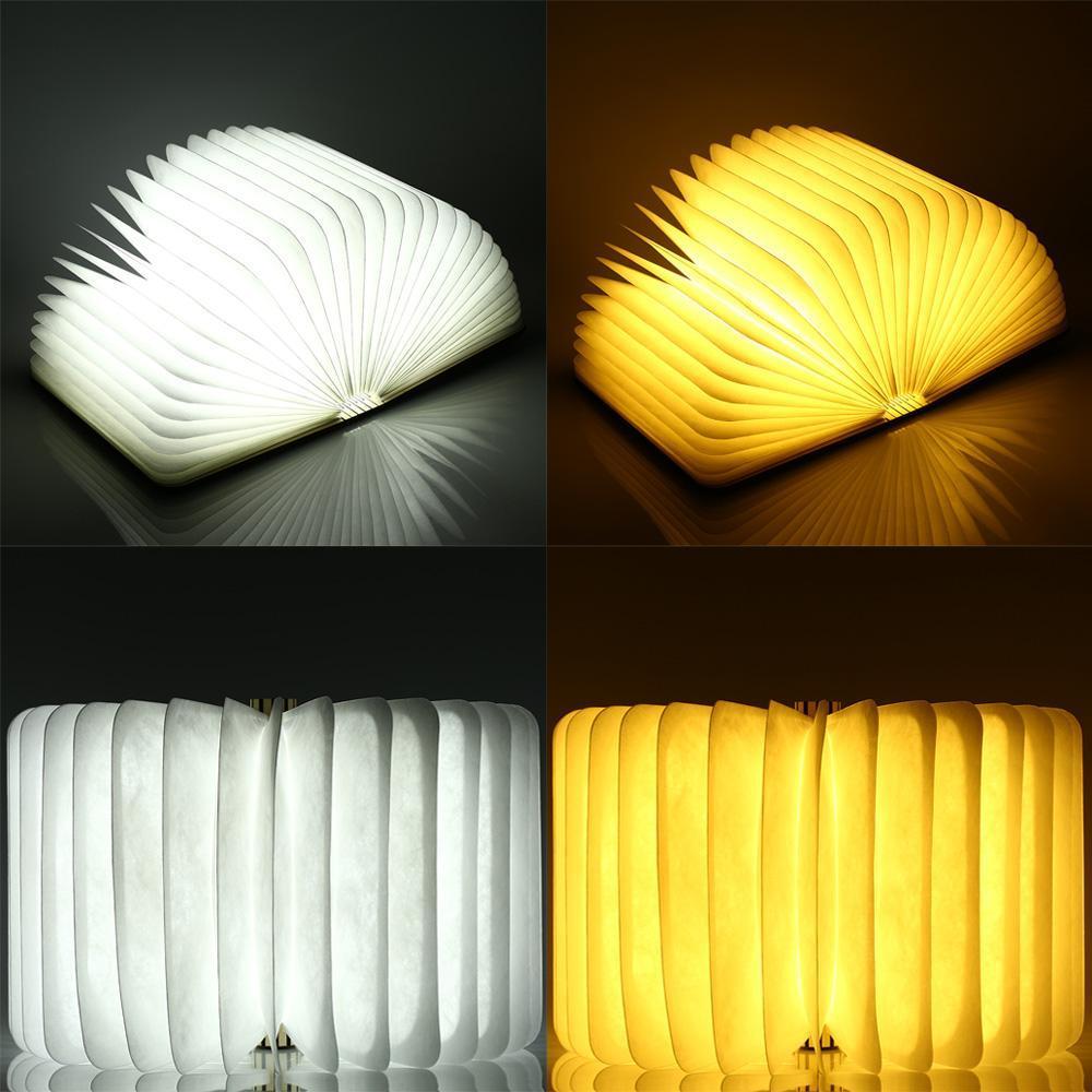 BowLift | LED Foldable 360 Wooden Book Night Lamp Desk Light USB Rechargeable