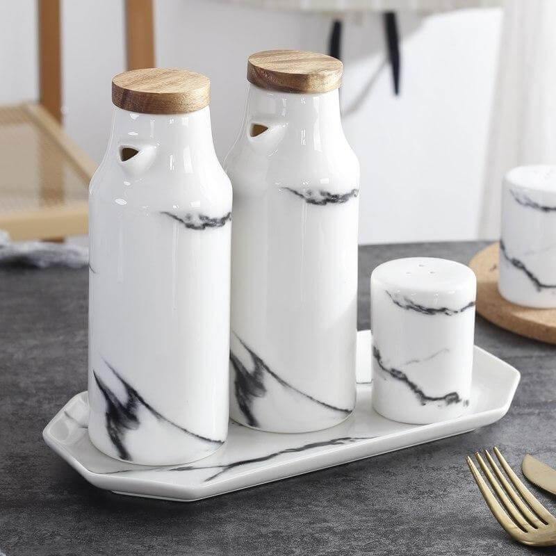 BowLift | Ceramic Salt And Pepper Oil Bottle Set
