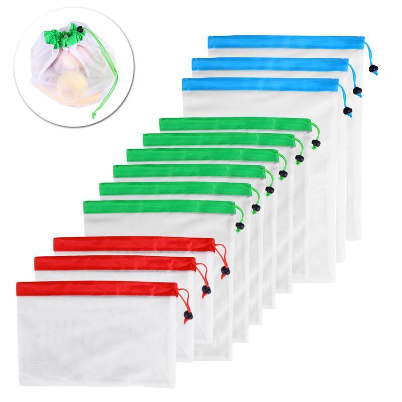 BowLift | Waste Free Reusable Produce Bags 12PCS Grocery Washable Eco Friendly