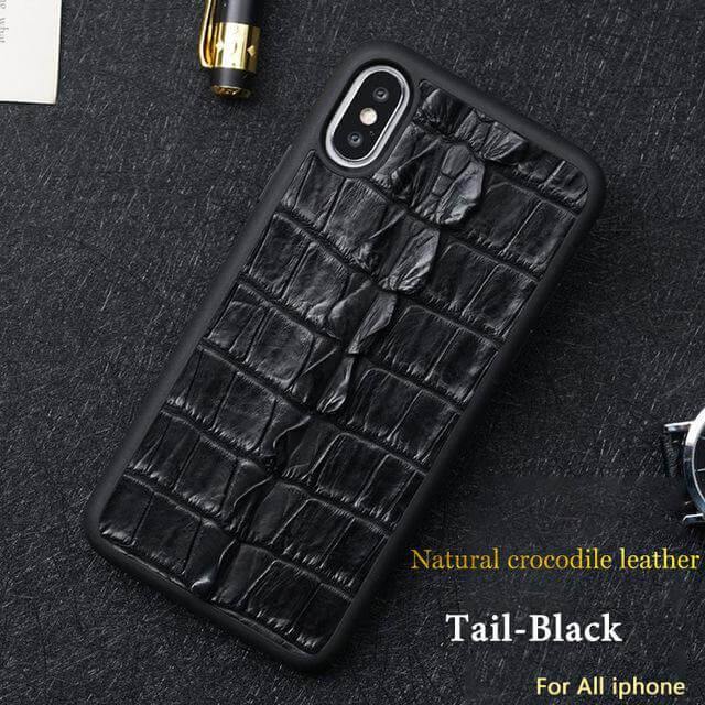 BowLift | Real Handmade Crocodile Tail Back Abdomen Leather IPhone Case
