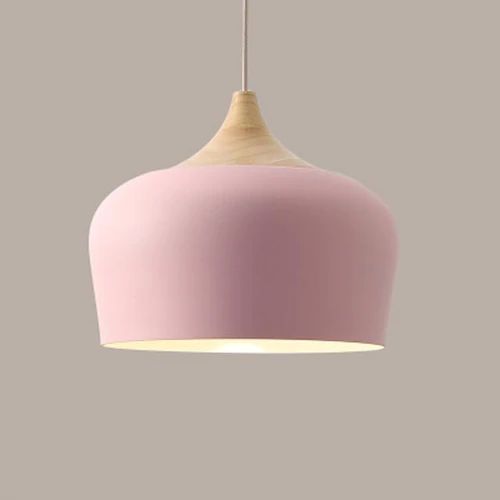 BowLift | Pendant lights made of metal and wood in delicate pastel shades