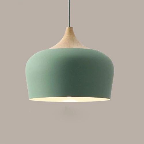 BowLift | Pendant lights made of metal and wood in delicate pastel shades