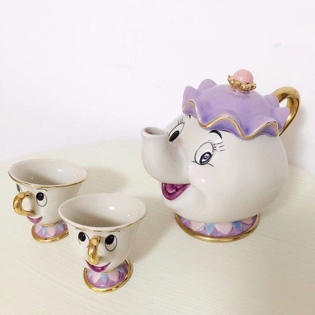 BowLift | Limited Cartoon Beauty and the Beast Bone China Cup Tea Set Mrs. Potts and Chips Teapot Coffee Cups Set