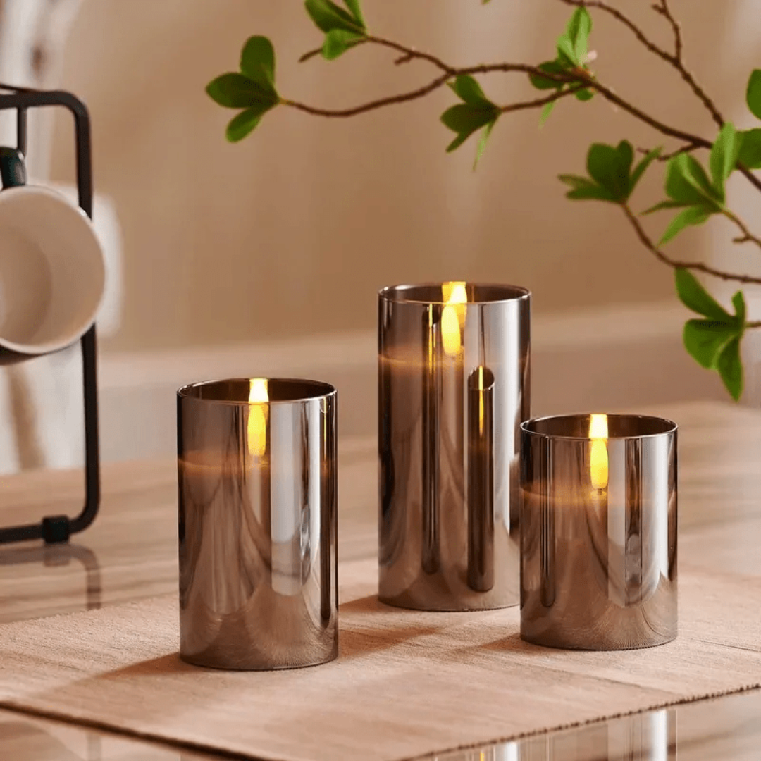BowLift | Candle Light Glass Table Lamp Set