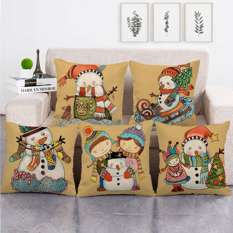 18" Cojines Merry Xmas Couch Throw Pillow Cover Case Home Sofa Decor Pillowslip Bowlift