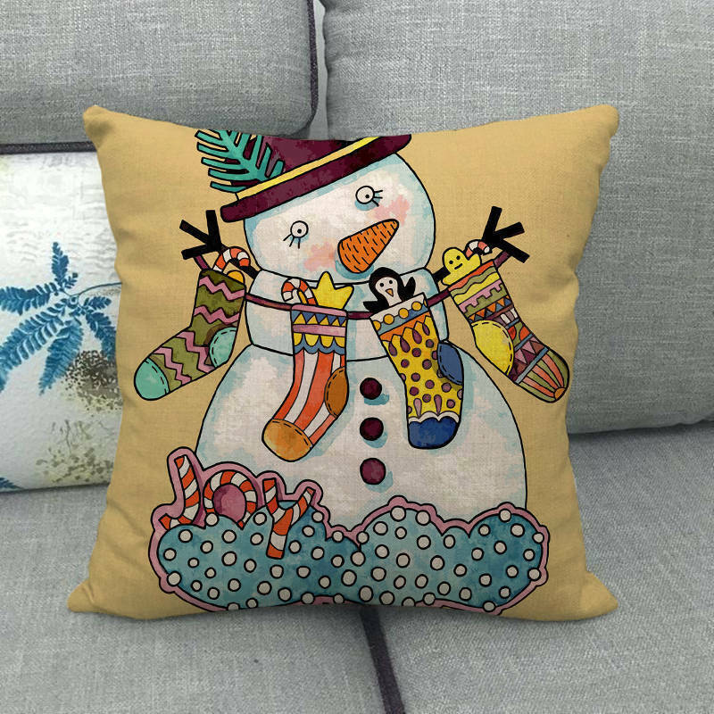 18" Cojines Merry Xmas Couch Throw Pillow Cover Case Home Sofa Decor Pillowslip Bowlift