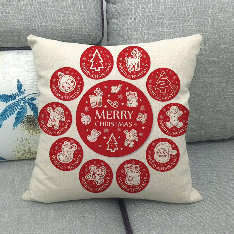 18" Cojines Merry Xmas Couch Throw Pillow Cover Case Home Sofa Decor Pillowslip Bowlift