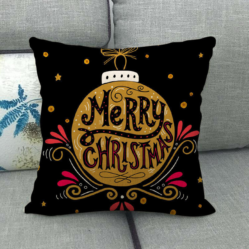18" Cojines Merry Xmas Couch Throw Pillow Cover Case Home Sofa Decor Pillowslip Bowlift