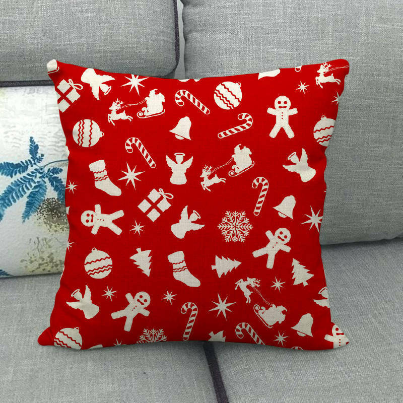 18" Cojines Merry Xmas Couch Throw Pillow Cover Case Home Sofa Decor Pillowslip Bowlift