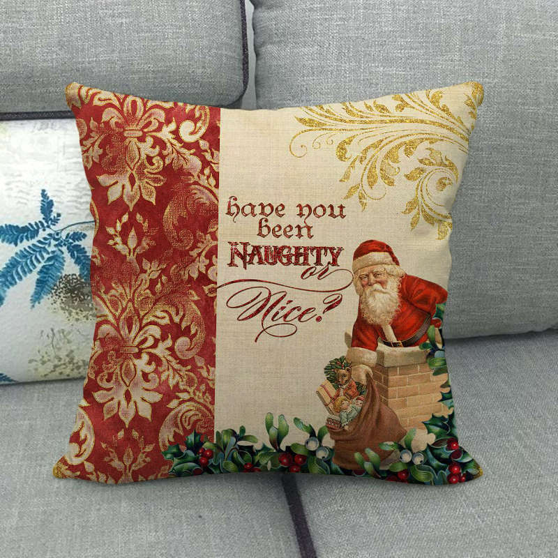 18" Cojines Merry Xmas Couch Throw Pillow Cover Case Home Sofa Decor Pillowslip Bowlift