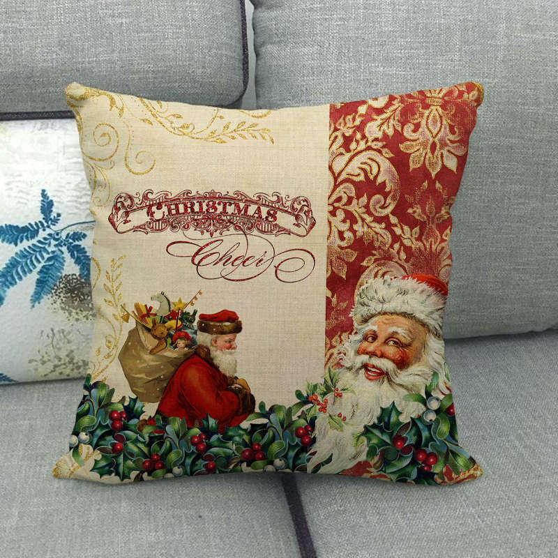 18" Cojines Merry Xmas Couch Throw Pillow Cover Case Home Sofa Decor Pillowslip Bowlift