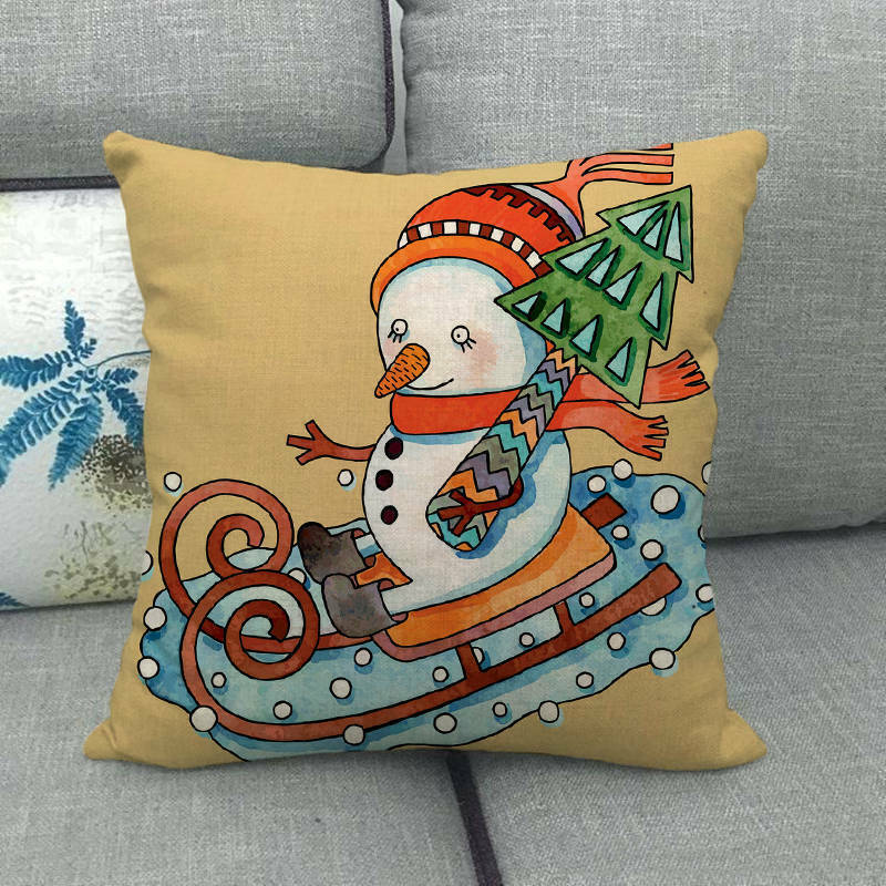 18" Cojines Merry Xmas Couch Throw Pillow Cover Case Home Sofa Decor Pillowslip Bowlift