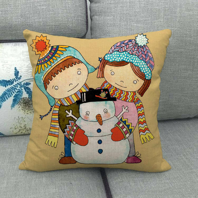 18" Cojines Merry Xmas Couch Throw Pillow Cover Case Home Sofa Decor Pillowslip Bowlift