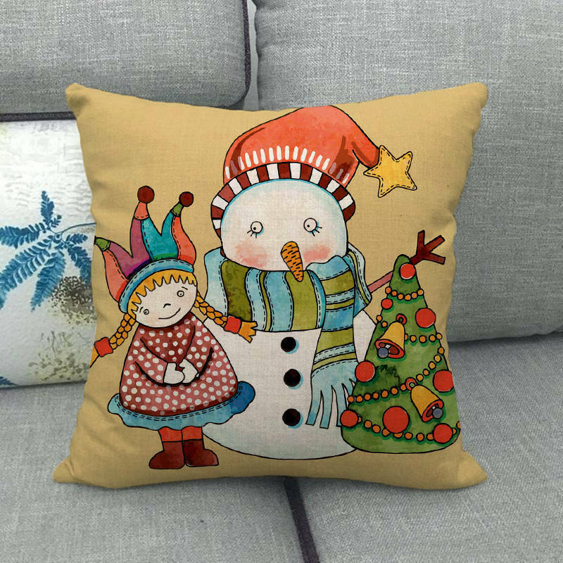 18" Cojines Merry Xmas Couch Throw Pillow Cover Case Home Sofa Decor Pillowslip Bowlift