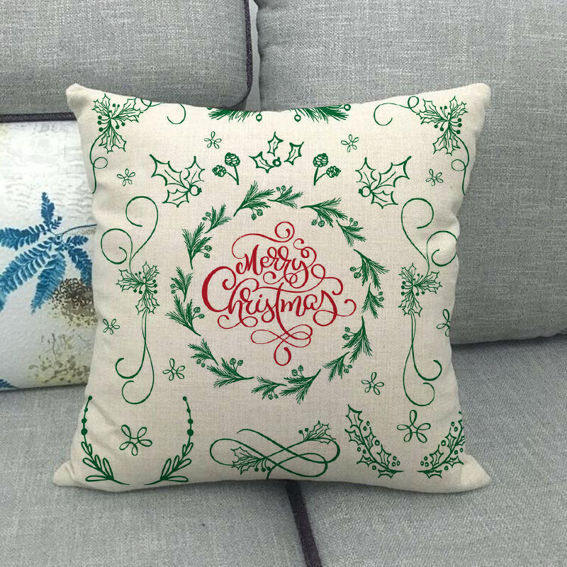 18" Cojines Merry Xmas Couch Throw Pillow Cover Case Home Sofa Decor Pillowslip Bowlift