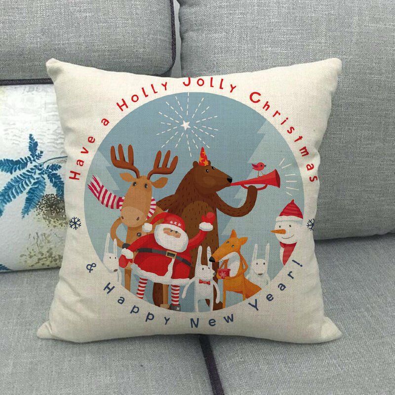 18" Cojines Merry Xmas Couch Throw Pillow Cover Case Home Sofa Decor Pillowslip Bowlift