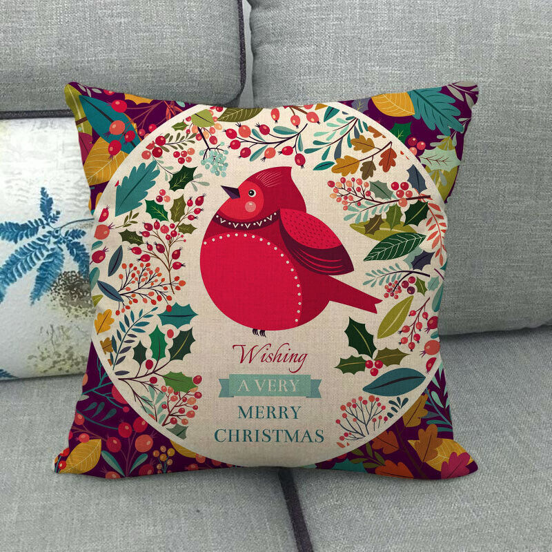 18" Cojines Merry Xmas Couch Throw Pillow Cover Case Home Sofa Decor Pillowslip Bowlift