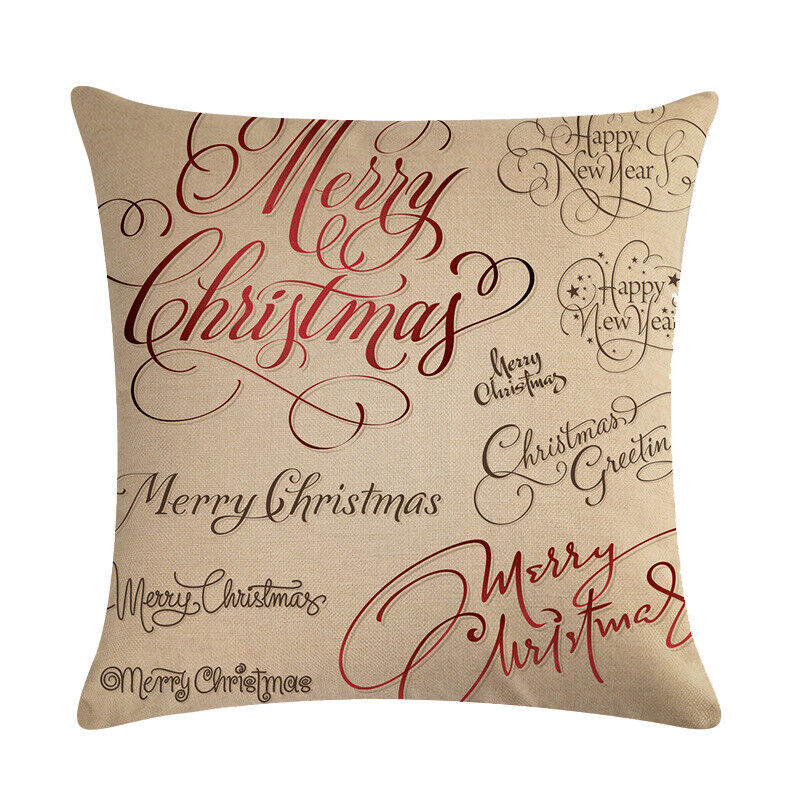 18" Cojines Merry Xmas Couch Throw Pillow Cover Case Home Sofa Decor Pillowslip Bowlift
