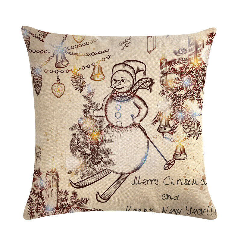 18" Cojines Merry Xmas Couch Throw Pillow Cover Case Home Sofa Decor Pillowslip Bowlift