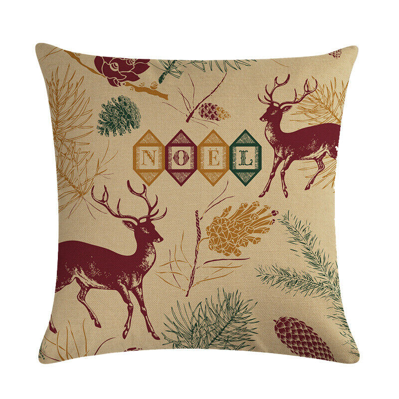 18" Cojines Merry Xmas Couch Throw Pillow Cover Case Home Sofa Decor Pillowslip Bowlift