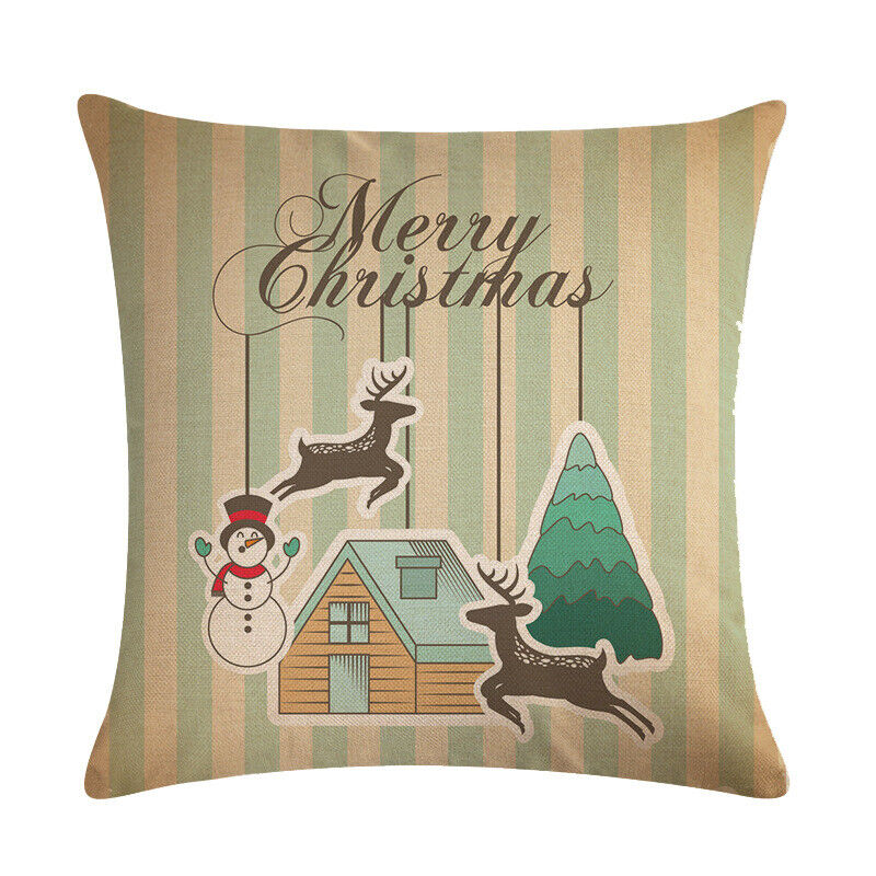 18" Cojines Merry Xmas Couch Throw Pillow Cover Case Home Sofa Decor Pillowslip Bowlift