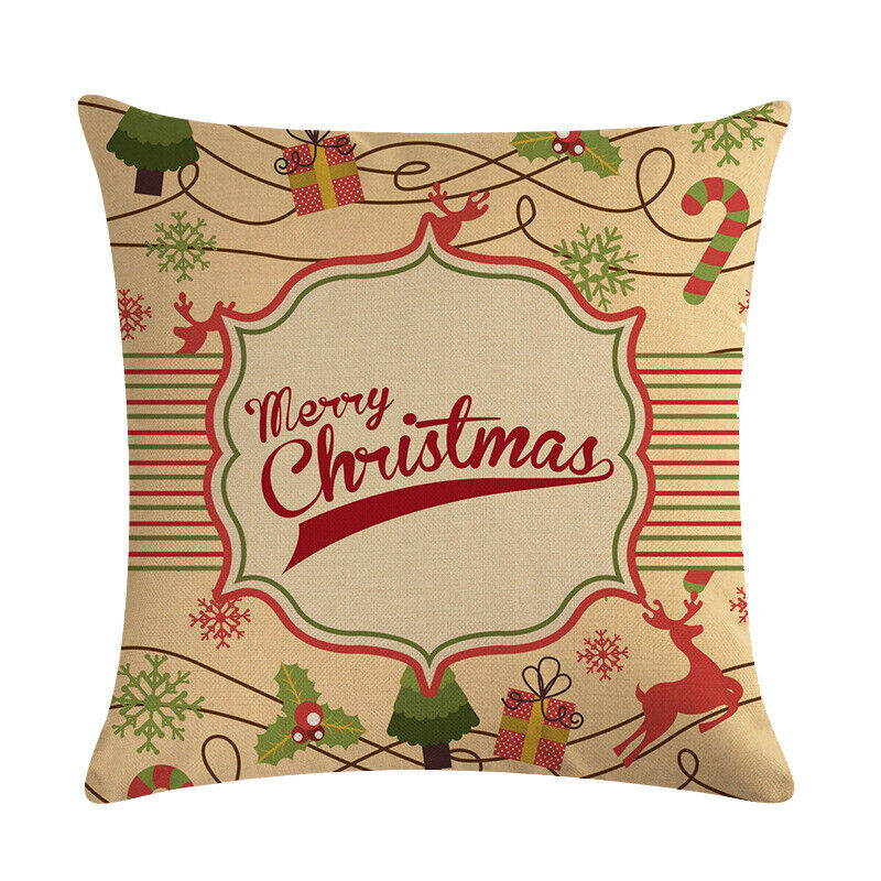 18" Cojines Merry Xmas Couch Throw Pillow Cover Case Home Sofa Decor Pillowslip Bowlift