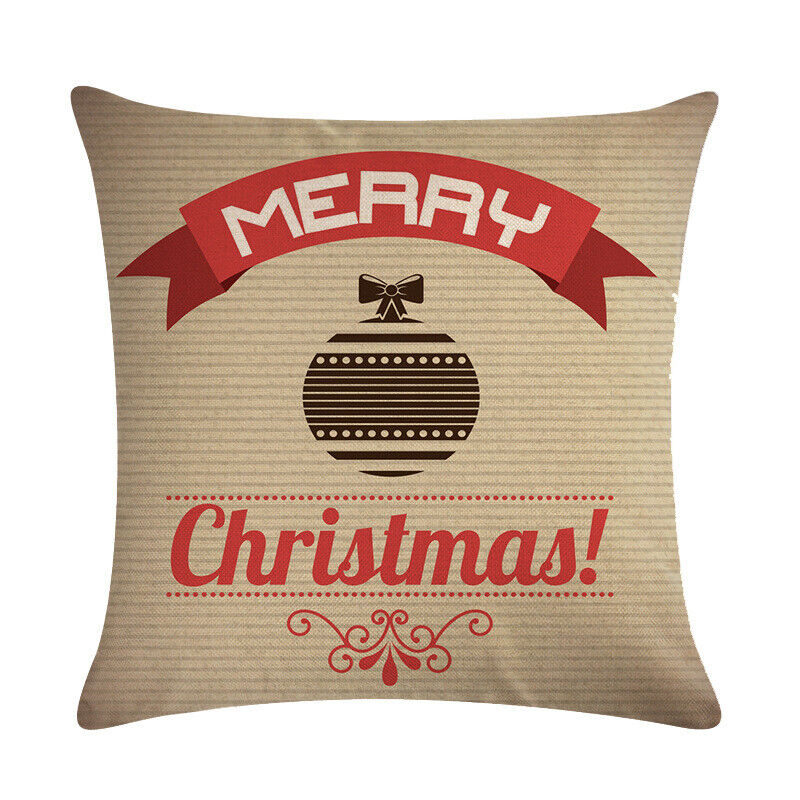 18" Cojines Merry Xmas Couch Throw Pillow Cover Case Home Sofa Decor Pillowslip Bowlift