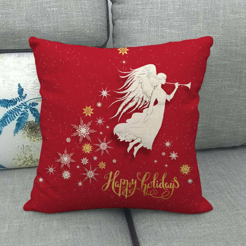 18" Cojines Merry Xmas Couch Throw Pillow Cover Case Home Sofa Decor Pillowslip Bowlift