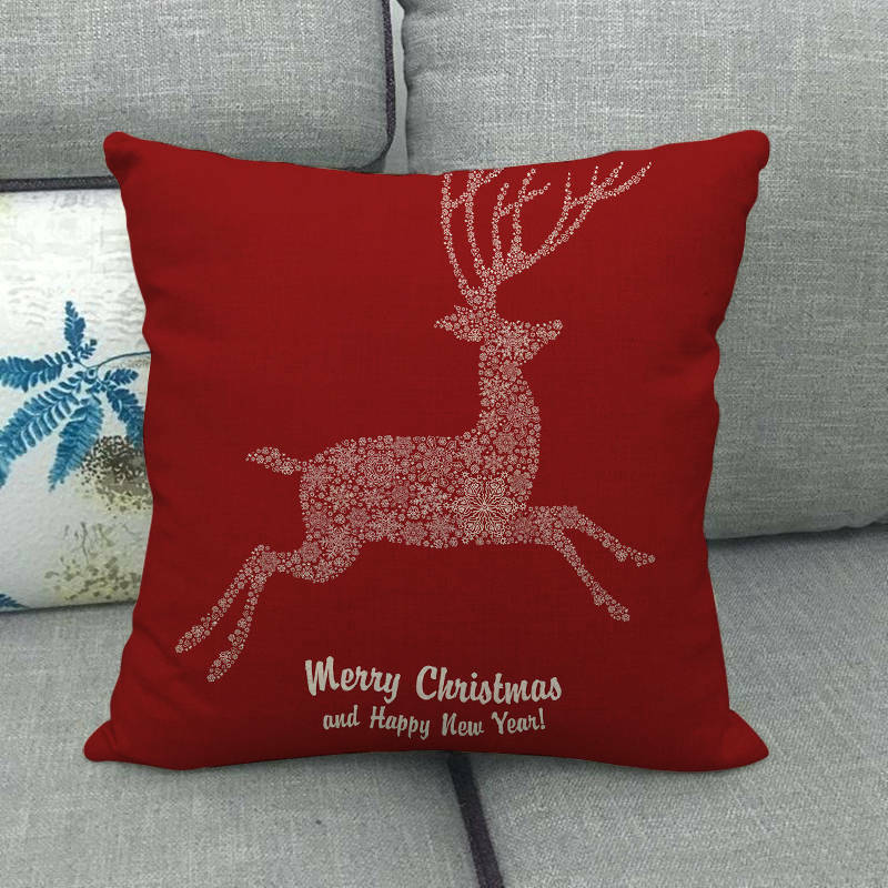 18" Cojines Merry Xmas Couch Throw Pillow Cover Case Home Sofa Decor Pillowslip Bowlift
