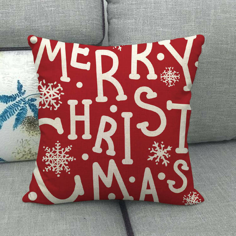 18" Cojines Merry Xmas Couch Throw Pillow Cover Case Home Sofa Decor Pillowslip Bowlift