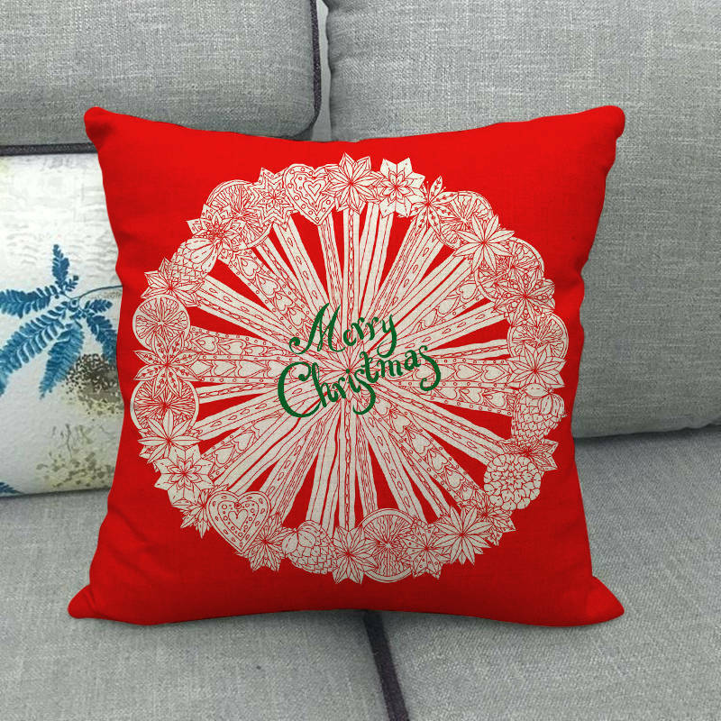 18" Cojines Merry Xmas Couch Throw Pillow Cover Case Home Sofa Decor Pillowslip Bowlift