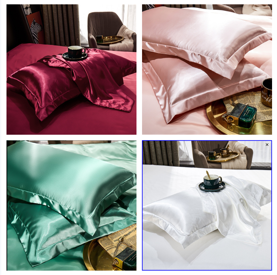 1/2PCS Soft Pillowcase Silk Satin Pillow cases Home Decor Bedding Cushion Covers Bowlift