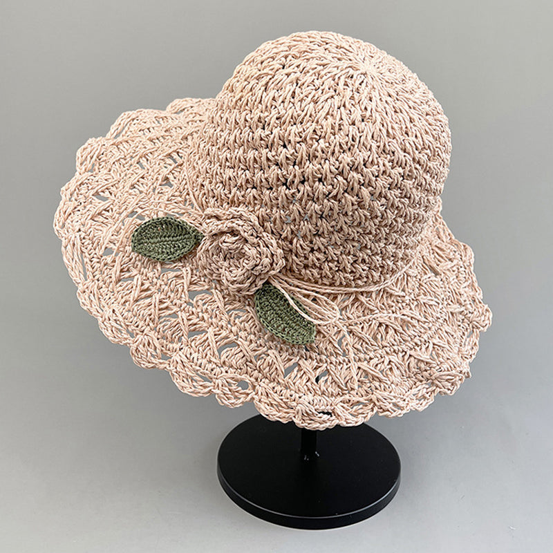 BowLift | Elegant Crochet Straw Hat with Ruffle Detail