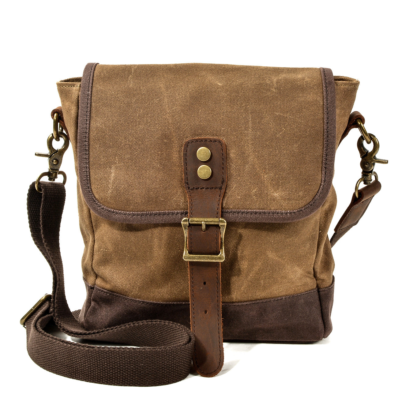 BowLift | HorizonPath - Compact Vintage Shoulder Bag - High-Quality Waxed Cotton and Full-Grain Leather