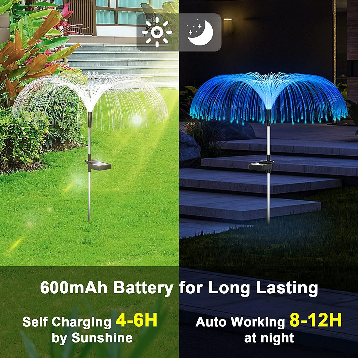 BowLift | Functional Outdoor Lights - Solar Fiber Optic Jellyfish Garden Lamp
