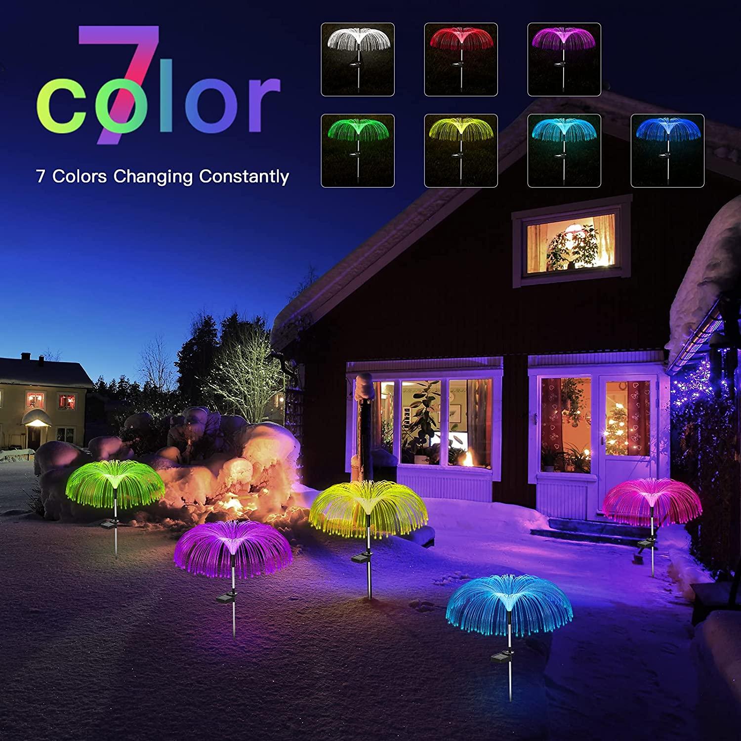 BowLift | Functional Outdoor Lights - Solar Fiber Optic Jellyfish Garden Lamp