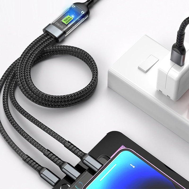 BowLift | Transparent glowing 3-in-1 super fast charging cable