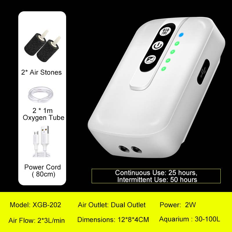 BowLift | Portable rechargeable oxygen pump for aquarium, outdoor